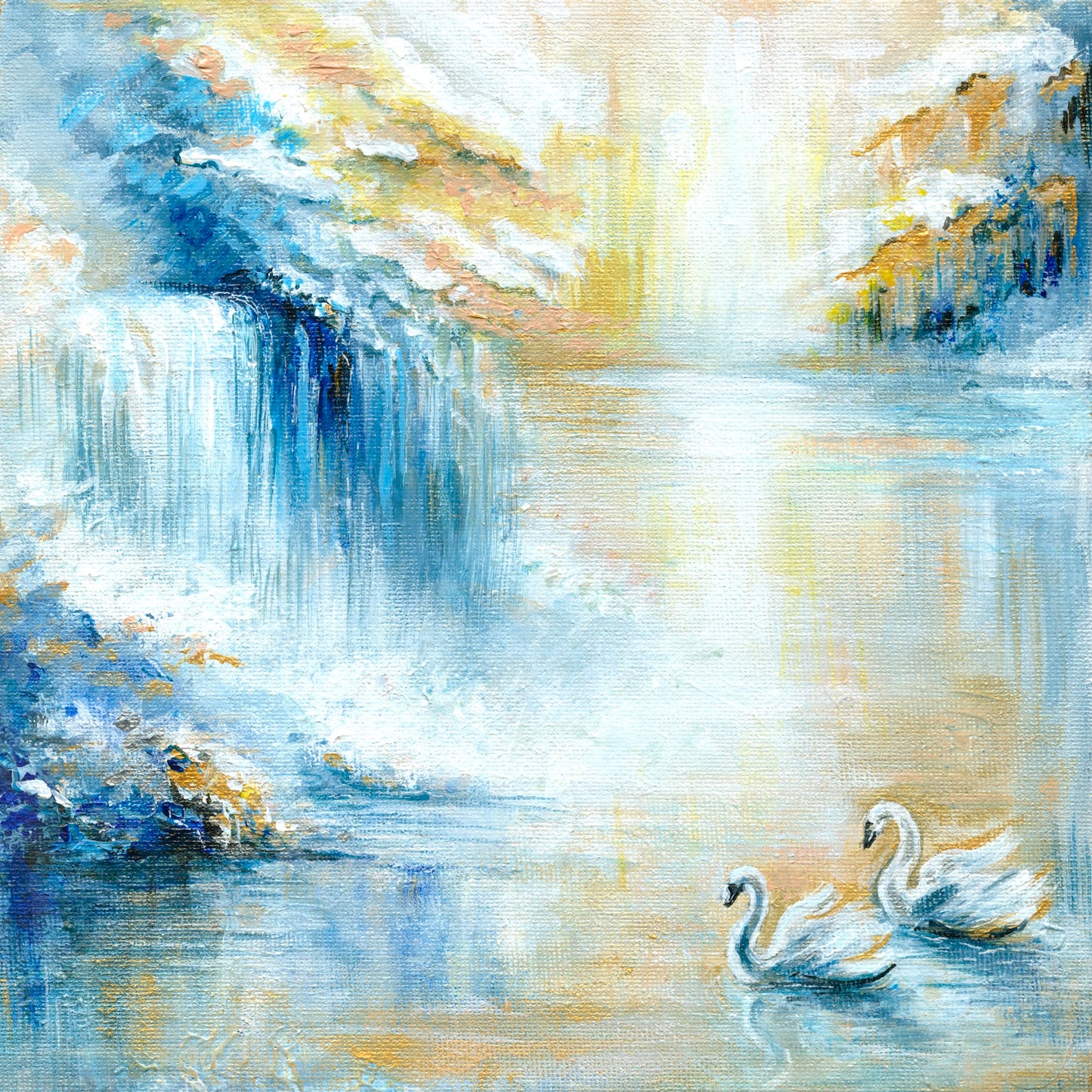 The Two Swans - 25x25cm (SOLD)